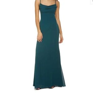 Lulu's Teal Cowl Neck Maxi Dress